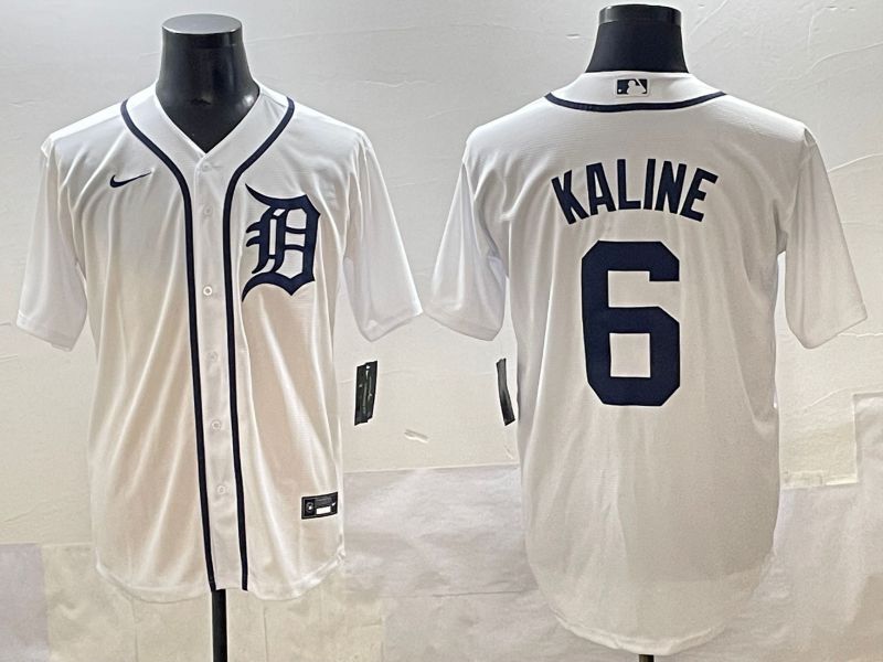 Men 2025 Detroit Tigers #6 Kaline White Game Nike MLB Jersey style 1